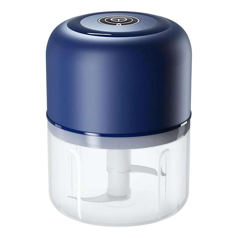 Picador eléctrico compacto con cuchillas de acero inoxidable, ideal para picar frutas, verduras y carnes en segundos