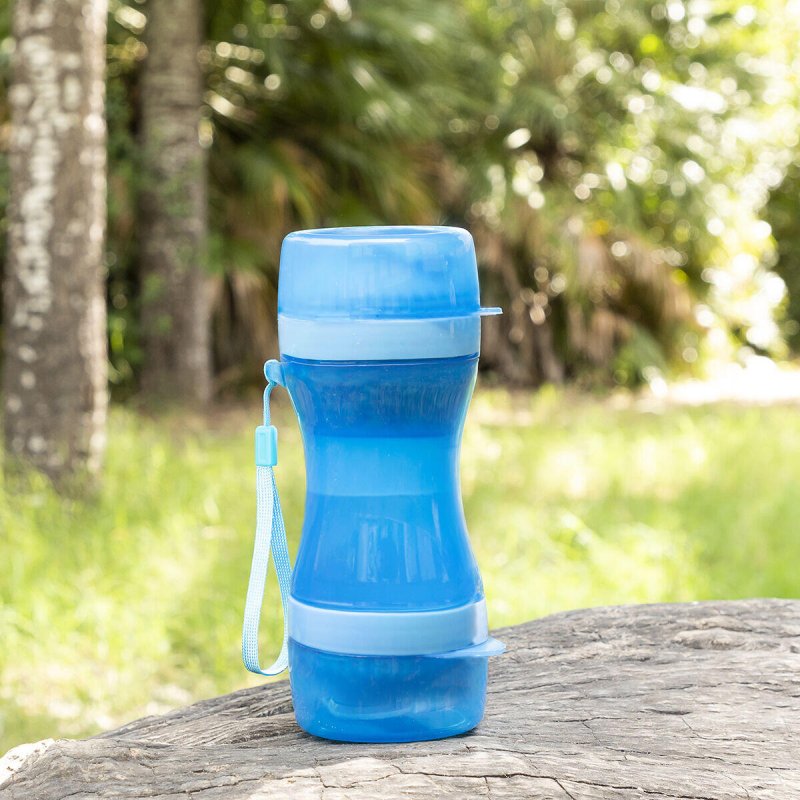 Botella con Depósito de Agua y Comida para Mascotas 2 en 1 Pettap - Pequiti