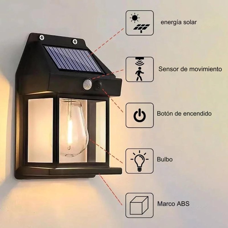 Aplique de Pared Solar LED SolarBeam™ - Pequiti