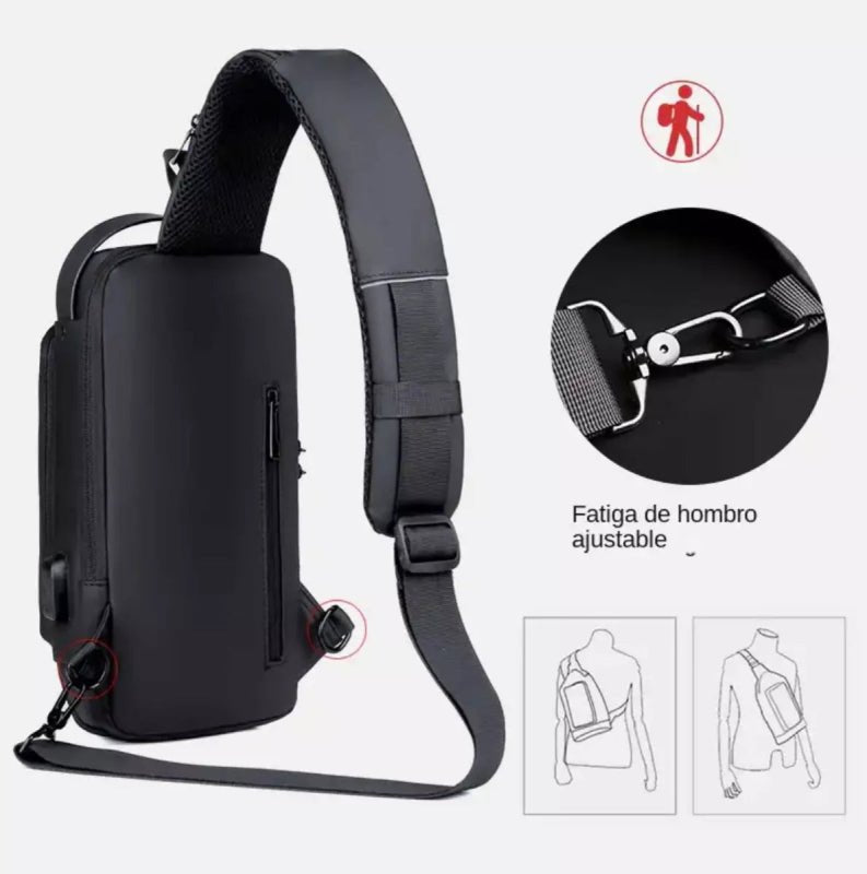 Bandolera Mochila Antirrobo Hombre SecurePack™ - Pequiti