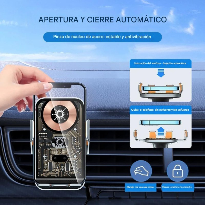 Soporte de Cargador Inalámbrico para Coche - La Solución Inteligente y sin Complicaciones para Mantenerte Conectado en Movimiento - Pequiti